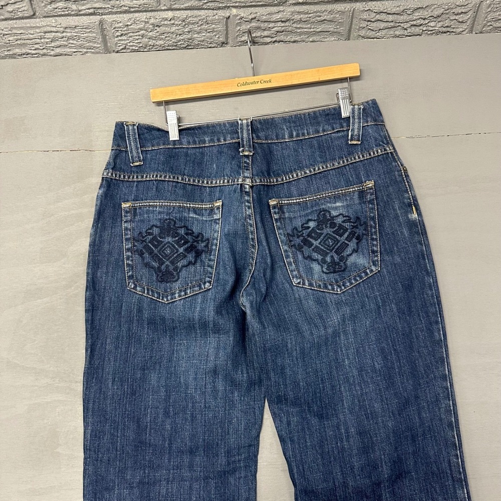 MORRISSEY Mens Dark‎ Wash Straight Leg Jeans Size 36 Embroidered Pockets